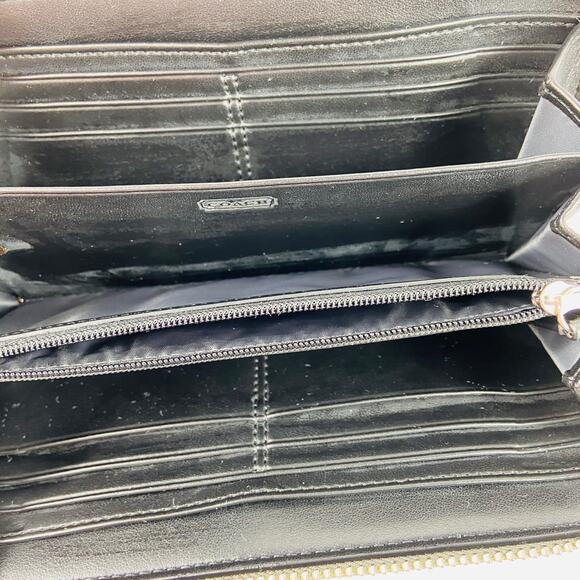 Coach Zip Around Silver Metallic Wallet - Picture 9 of 12